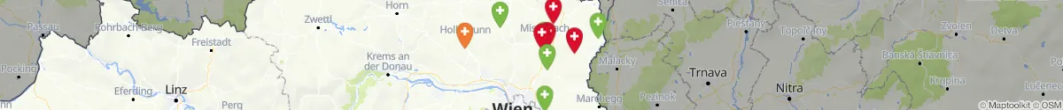 Kartenansicht für Apotheken-Notdienste in der Nähe von Herrnbaumgarten (Mistelbach, Niederösterreich)